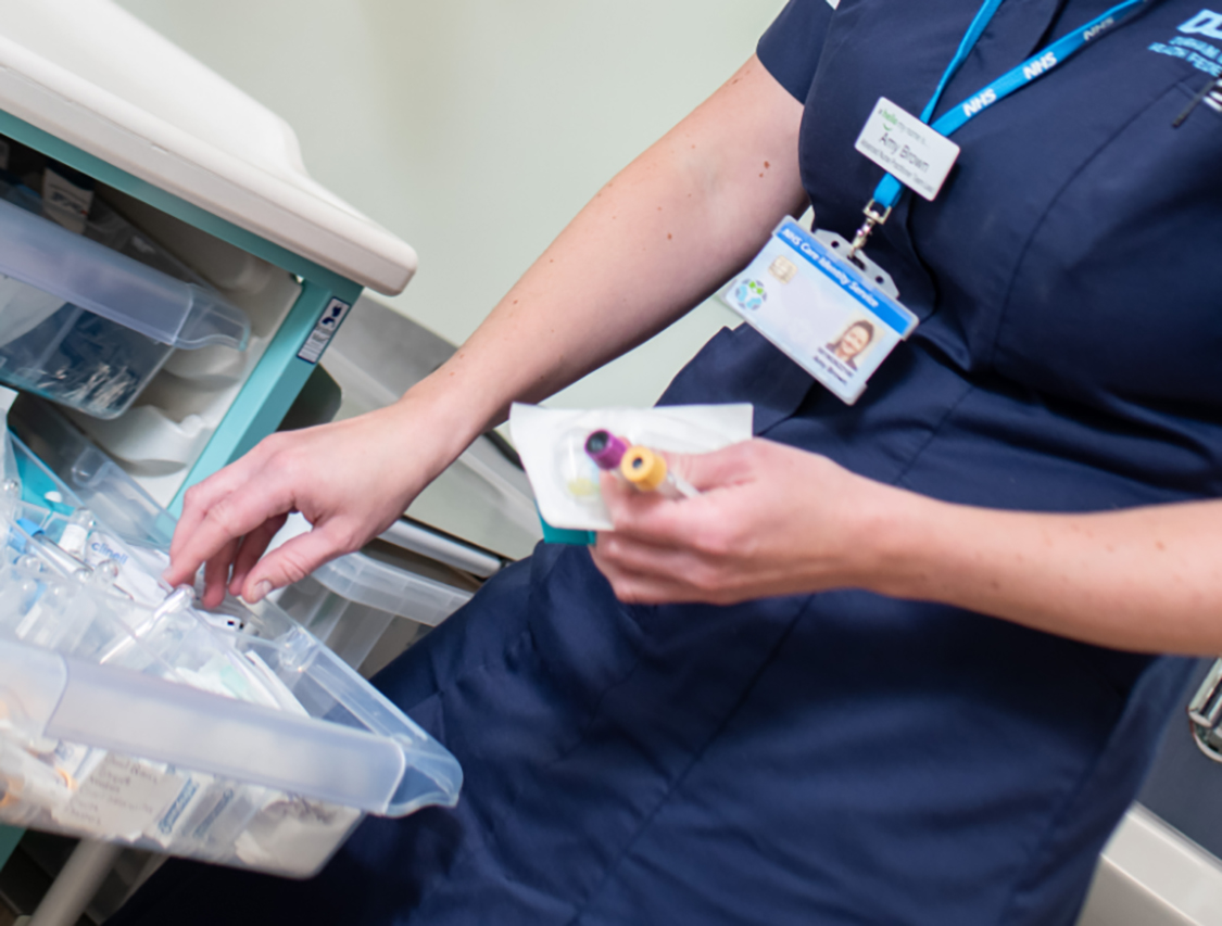 Vulnerable adults nurse practitioner preparing treatment kit